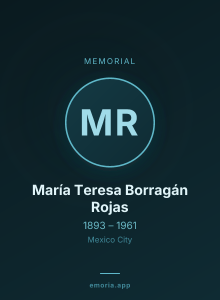 Memorial portrait of María Teresa Borragán Rojas