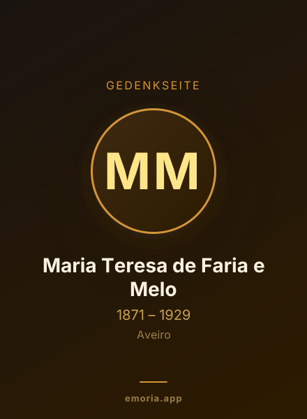 Gedenkportrait von Maria Teresa de Faria e Melo