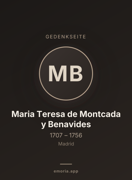Gedenkportrait von Maria Teresa de Montcada y Benavides