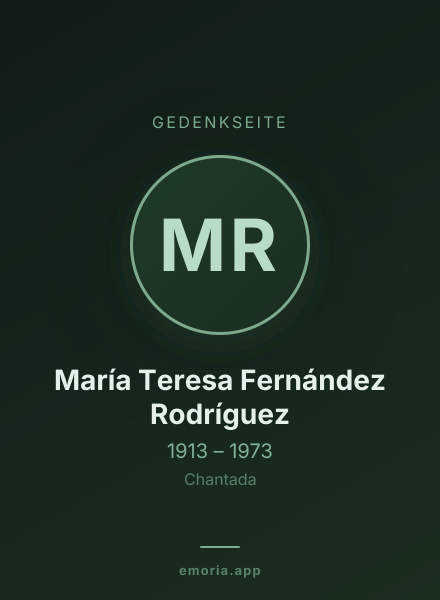 Gedenkportrait von María Teresa Fernández Rodríguez