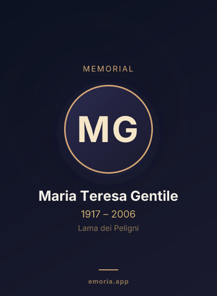Memorial portrait of Maria Teresa Gentile