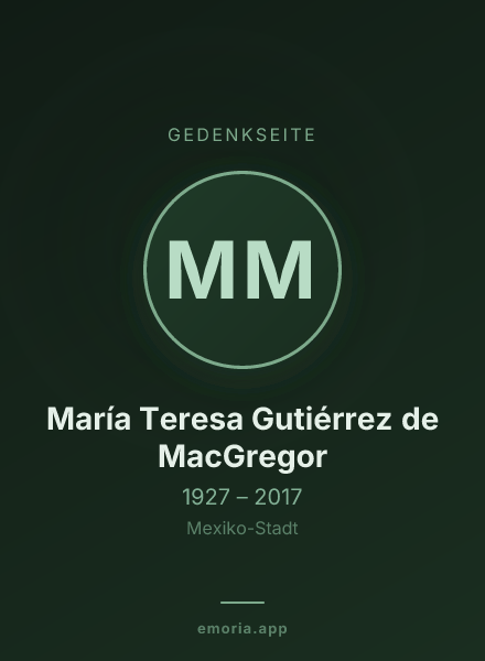 Gedenkportrait von María Teresa Gutiérrez de MacGregor