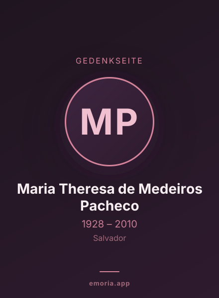 Gedenkportrait von Maria Theresa de Medeiros Pacheco