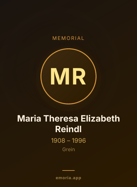 Memorial portrait of Maria Theresa Elizabeth Reindl