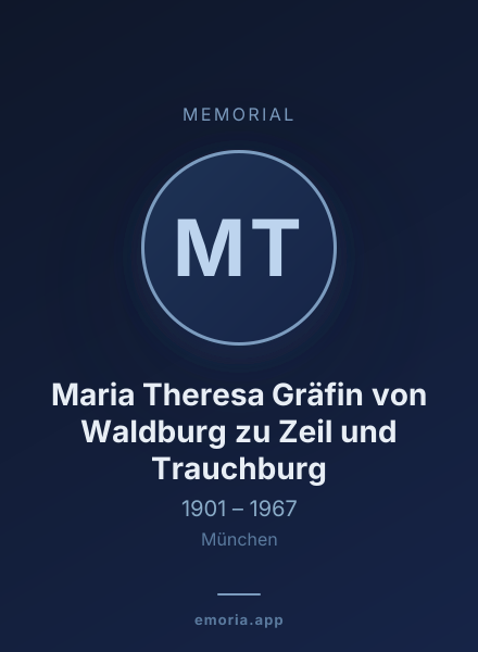 Memorial portrait of Maria Theresa Gräfin von Waldburg zu Zeil und Trauchburg