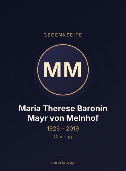 Gedenkportrait von Maria Therese Baronin Mayr von Melnhof