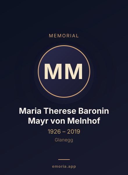 Memorial portrait of Maria Therese Baronin Mayr von Melnhof