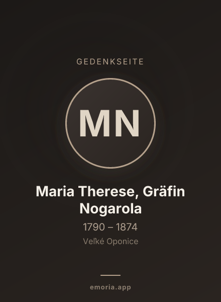 Gedenkportrait von Maria Therese, Gräfin Nogarola
