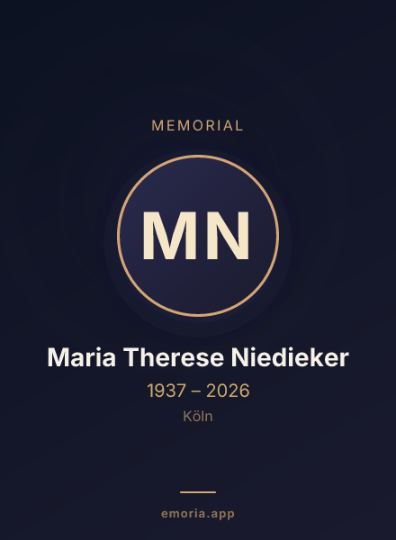 Memorial portrait of Maria Therese Niedieker