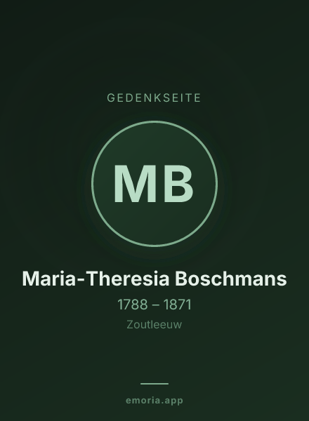 Gedenkportrait von Maria-Theresia Boschmans