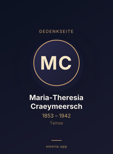 Gedenkportrait von Maria-Theresia Craeymeersch