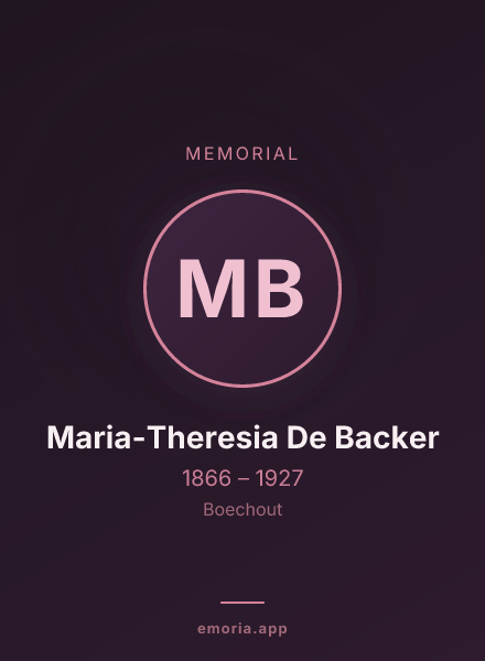 Memorial portrait of Maria-Theresia De Backer