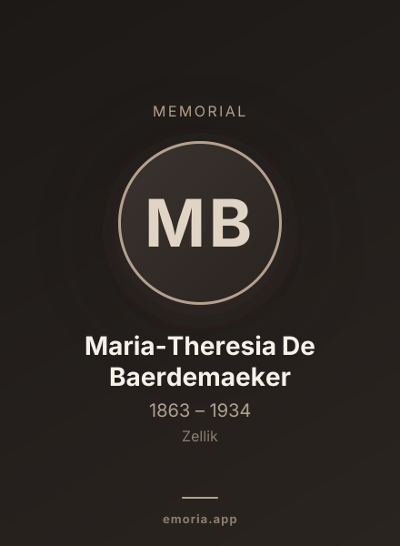Memorial portrait of Maria-Theresia De Baerdemaeker