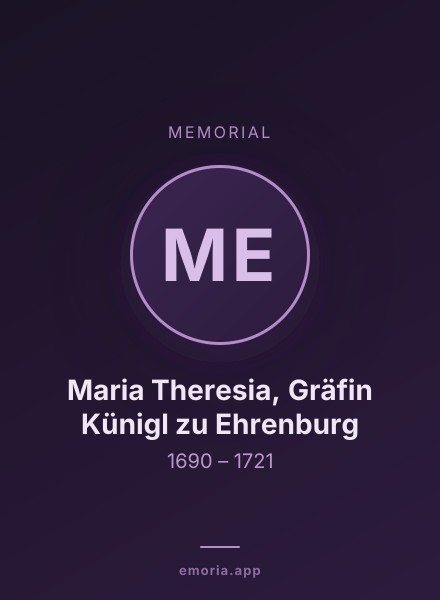 Memorial portrait of Maria Theresia, Gräfin Künigl zu Ehrenburg