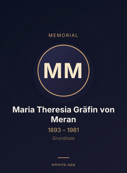 Memorial portrait of Maria Theresia Gräfin von Meran