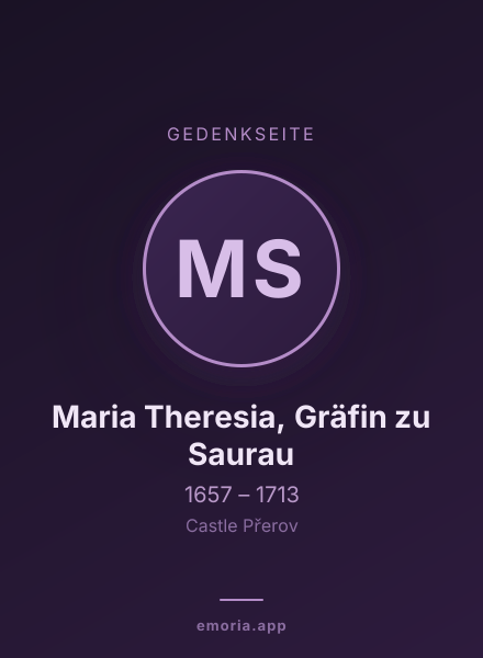 Gedenkportrait von Maria Theresia, Gräfin zu Saurau