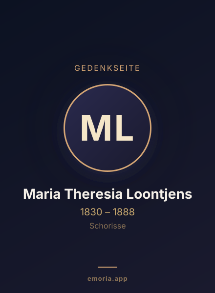 Gedenkportrait von Maria Theresia Loontjens