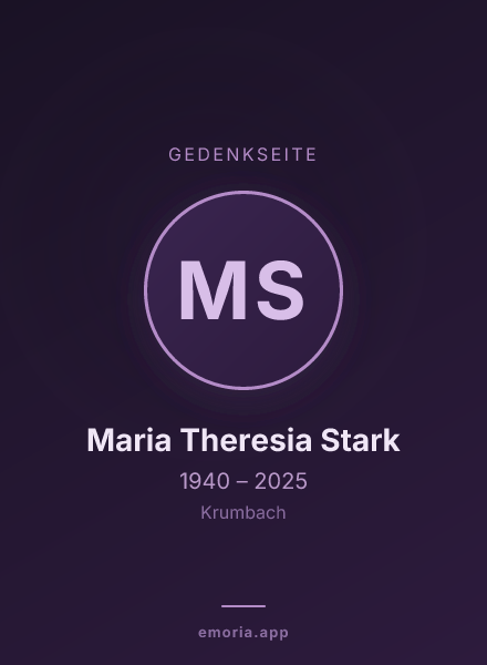 Gedenkportrait von Maria Theresia Stark