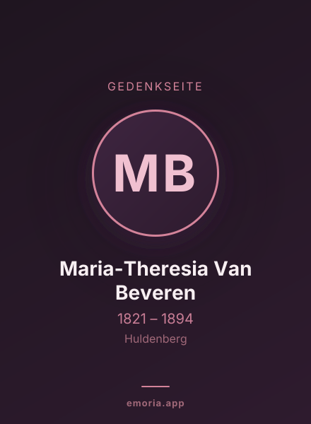Gedenkportrait von Maria-Theresia Van Beveren