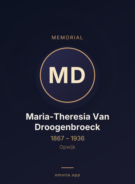 Memorial portrait of Maria-Theresia Van Droogenbroeck