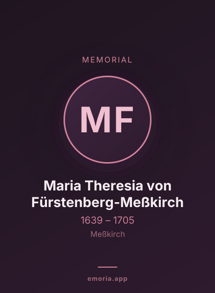 Memorial portrait of Maria Theresia von Fürstenberg-Meßkirch