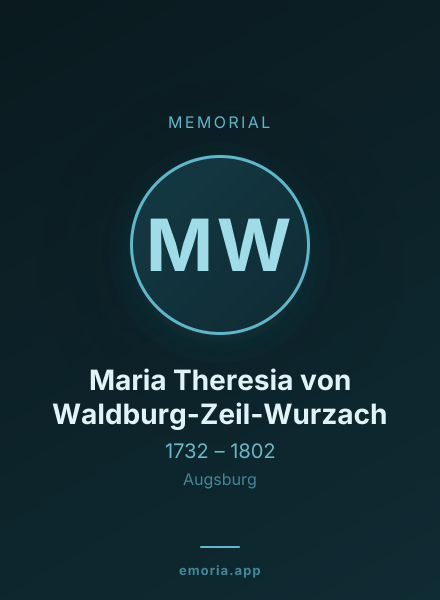 Memorial portrait of Maria Theresia von Waldburg-Zeil-Wurzach