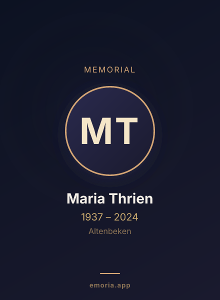 Memorial portrait of Maria Thrien
