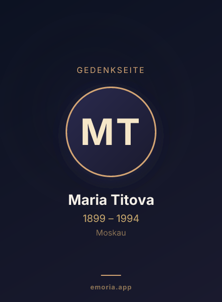 Gedenkportrait von Maria Titova