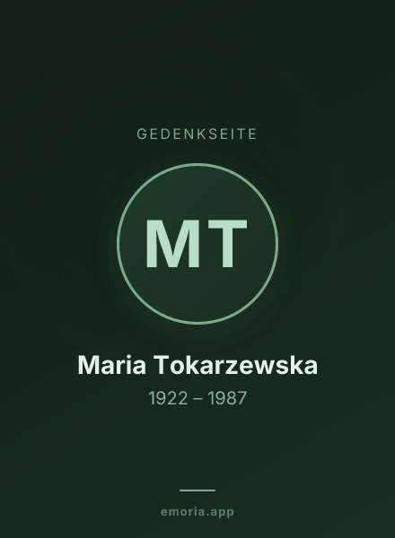 Gedenkportrait von Maria Tokarzewska