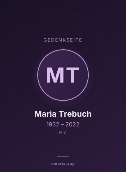 Gedenkportrait von Maria Trebuch