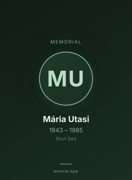 Memorial portrait of Mária Utasi