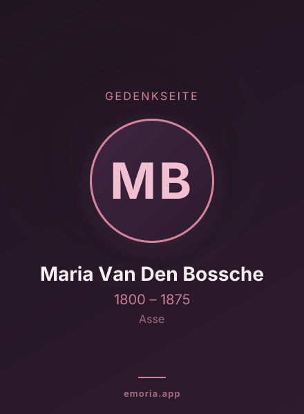 Gedenkportrait von Maria Van Den Bossche