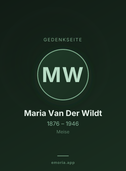 Gedenkportrait von Maria Van Der Wildt