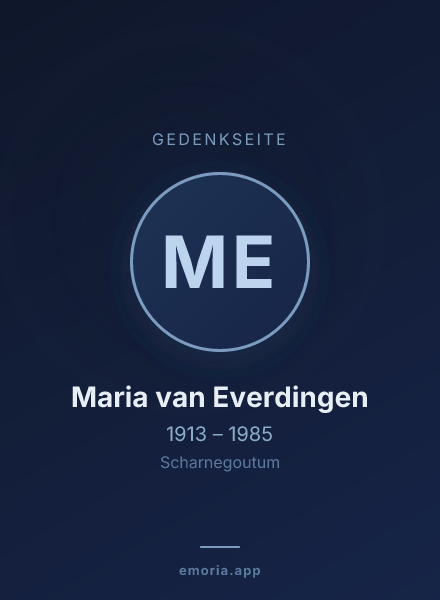 Gedenkportrait von Maria van Everdingen