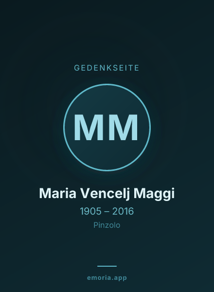 Gedenkportrait von Maria Vencelj Maggi