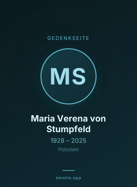 Gedenkportrait von Maria Verena von Stumpfeld