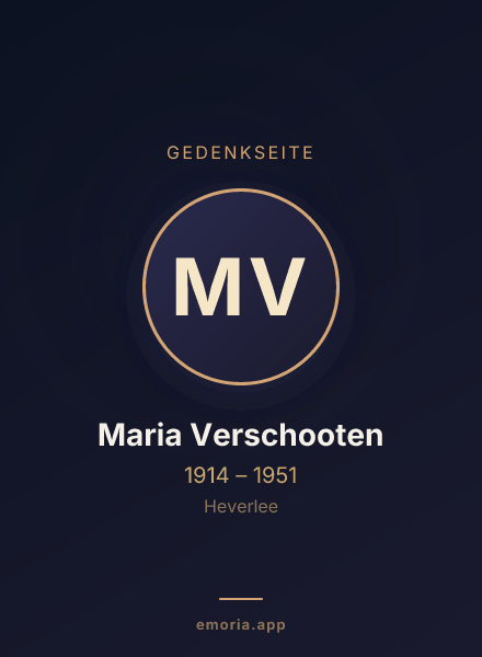 Gedenkportrait von Maria Verschooten