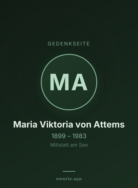 Gedenkportrait von Maria Viktoria von Attems