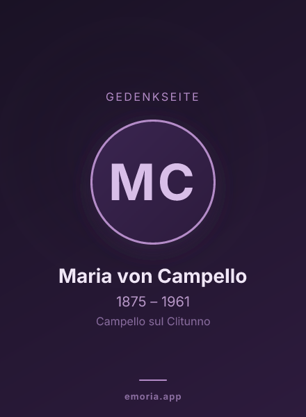Gedenkportrait von Maria von Campello