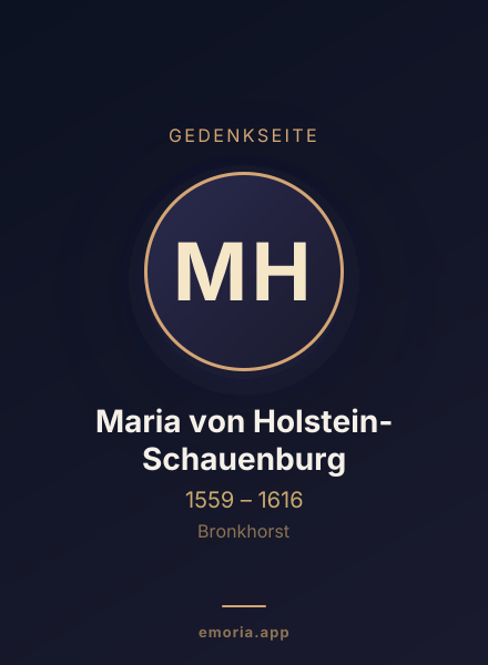 Gedenkportrait von Maria von Holstein-Schauenburg