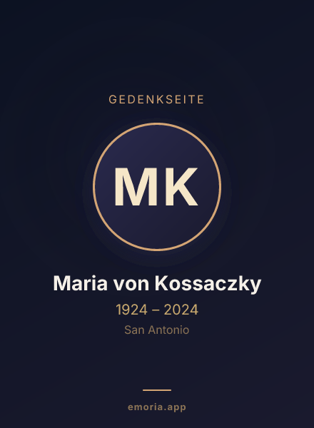 Gedenkportrait von Maria von Kossaczky