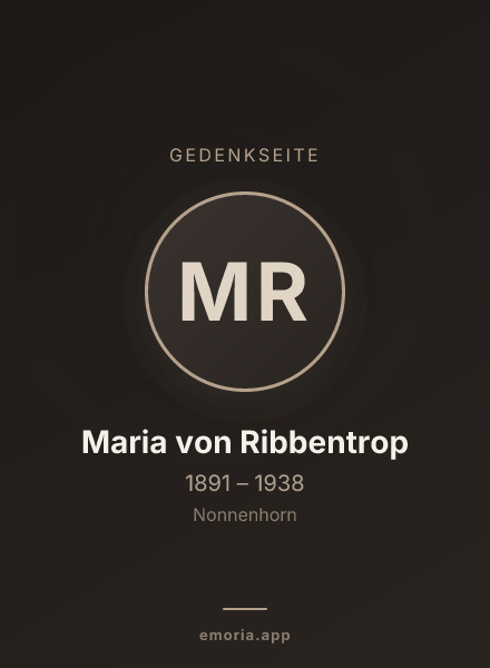 Gedenkportrait von Maria von Ribbentrop