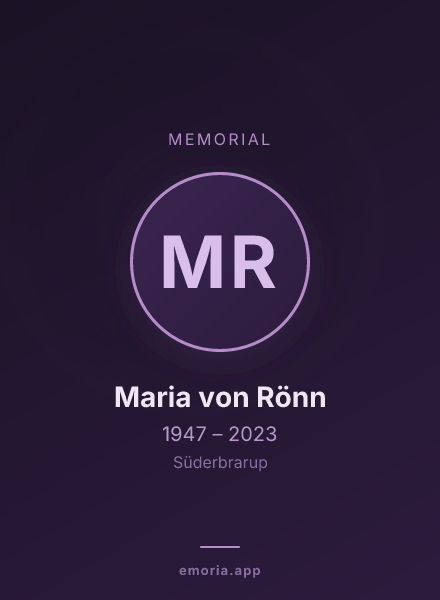 Memorial portrait of Maria von Rönn