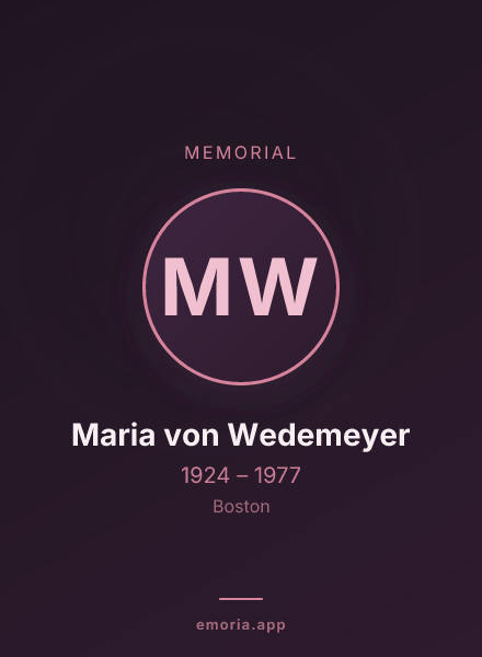 Memorial portrait of Maria von Wedemeyer