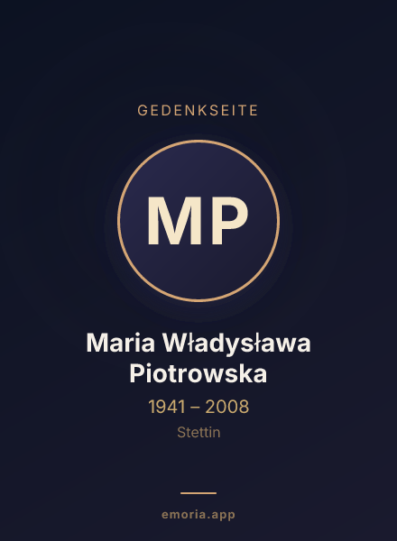 Gedenkportrait von Maria Władysława Piotrowska
