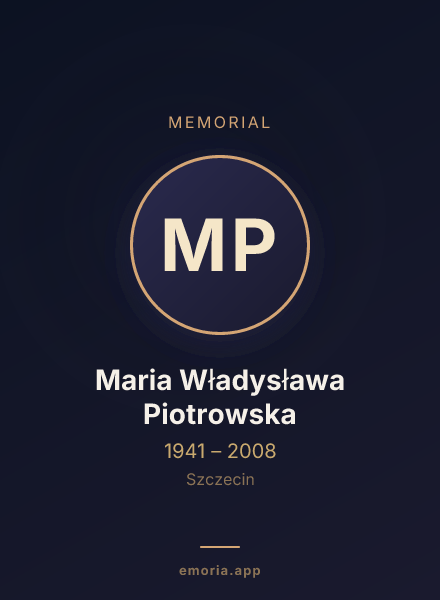 Memorial portrait of Maria Władysława Piotrowska