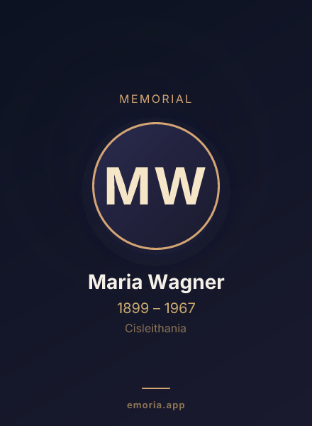 Memorial portrait of Maria Wagner