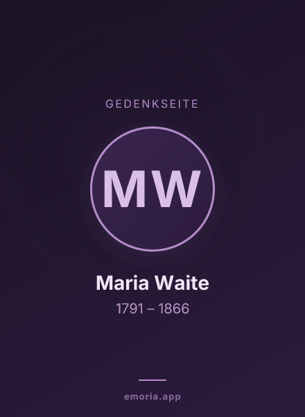 Gedenkportrait von Maria Waite