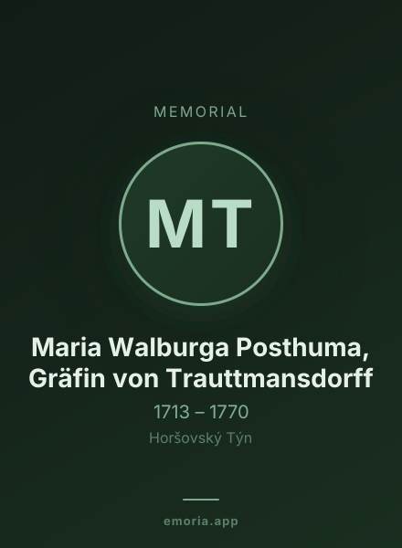 Memorial portrait of Maria Walburga Posthuma, Gräfin von Trauttmansdorff