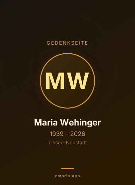 Gedenkportrait von Maria Wehinger